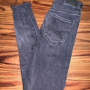 American Eagle Black Ripped Skinny Jeans